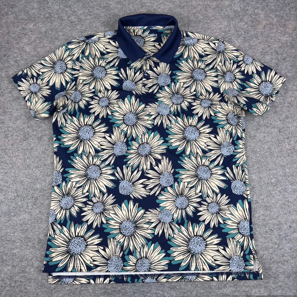 Bonobos Golf Polo Shirt Slim Fit Floral Polyester Stretch Mens Large L
